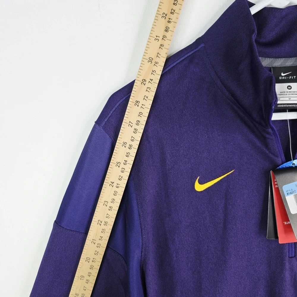 LSU Tigers Nike 1/4 Zip Pullover Men's Medium Purple Football Long Sleeve 814207